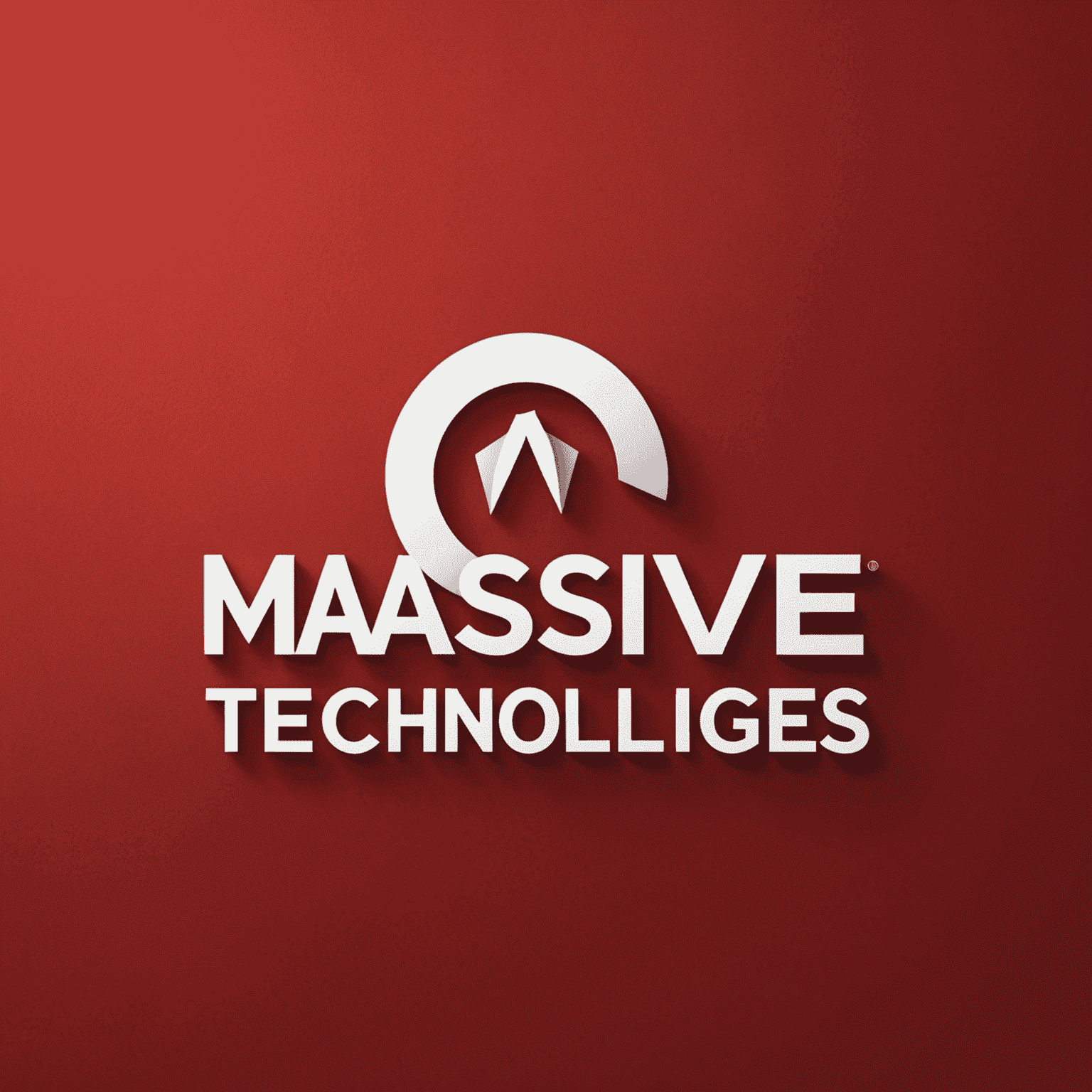 Massive-technologies logosu - Kırmızı arka plan üzerinde beyaz yazı ile şirket adı